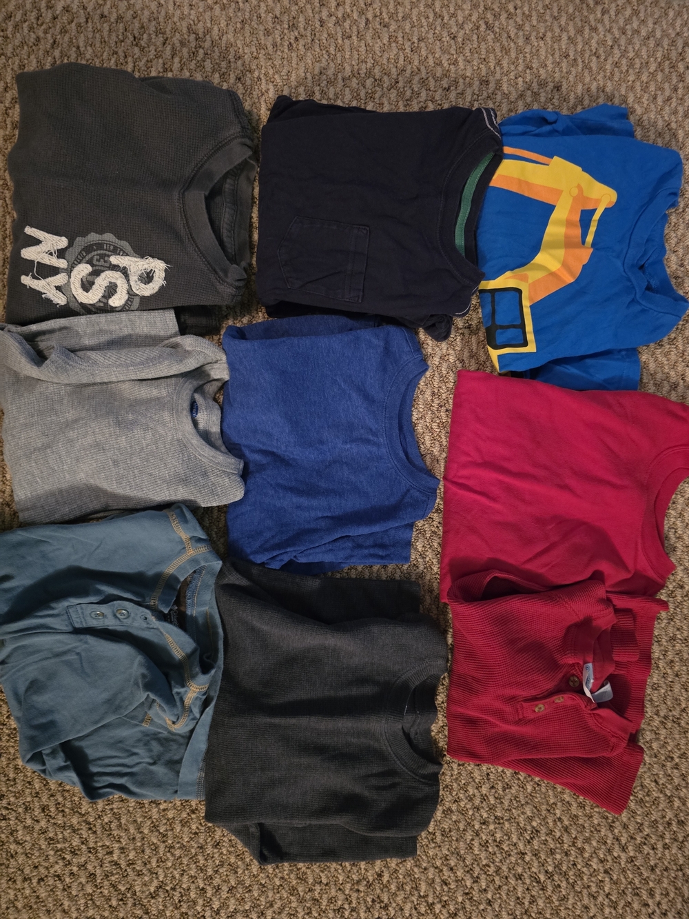 Kids Long Sleeve Tee Pack - Blue, Navy & Red Mix